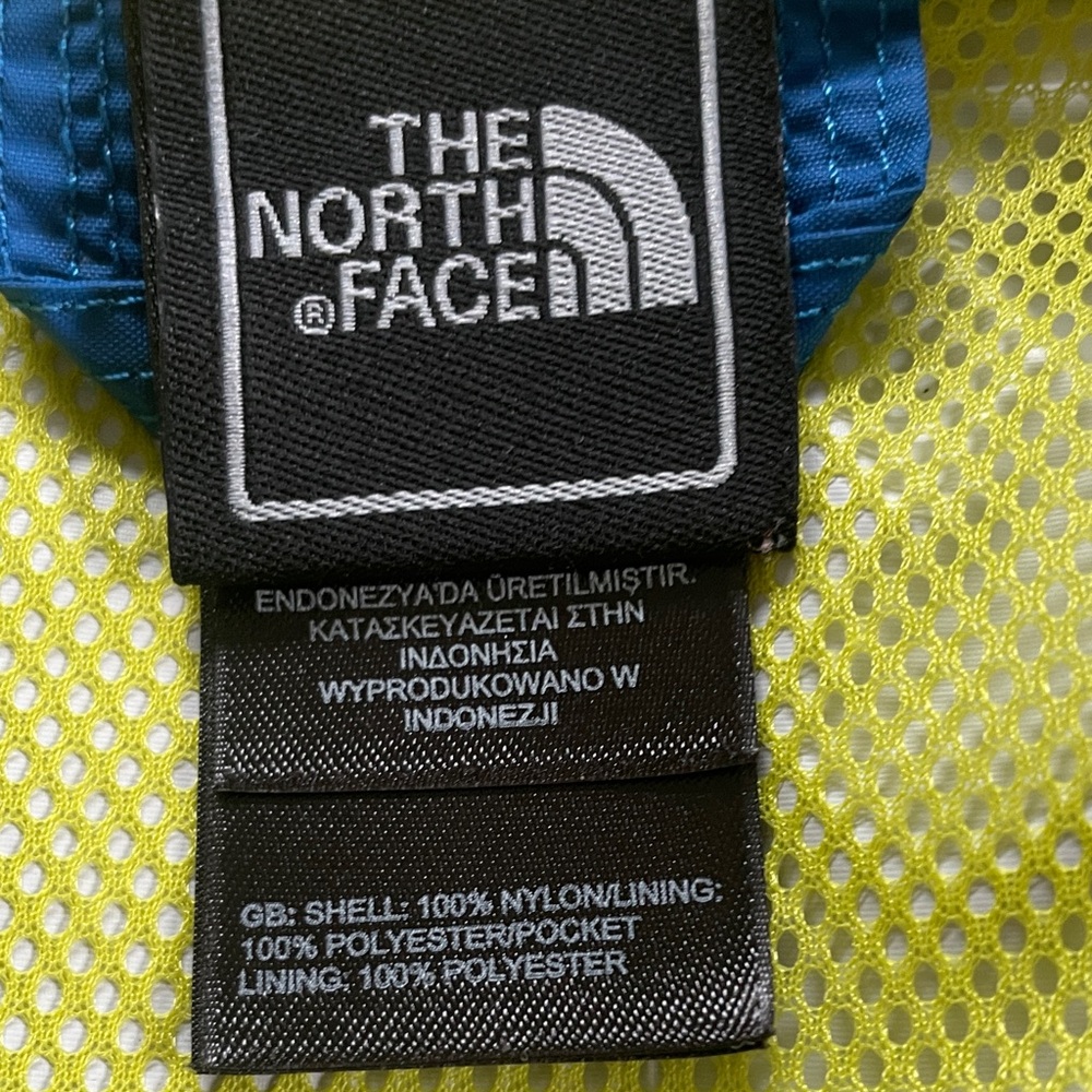 The North Face Kids Bright Blue Hooded Raincoat with Lime Lining - Picture 3 of 4